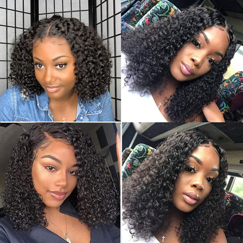 Luve Virgin Hair Celebrity Style Short Bob Curly Glueless Frontal Lace Wig
